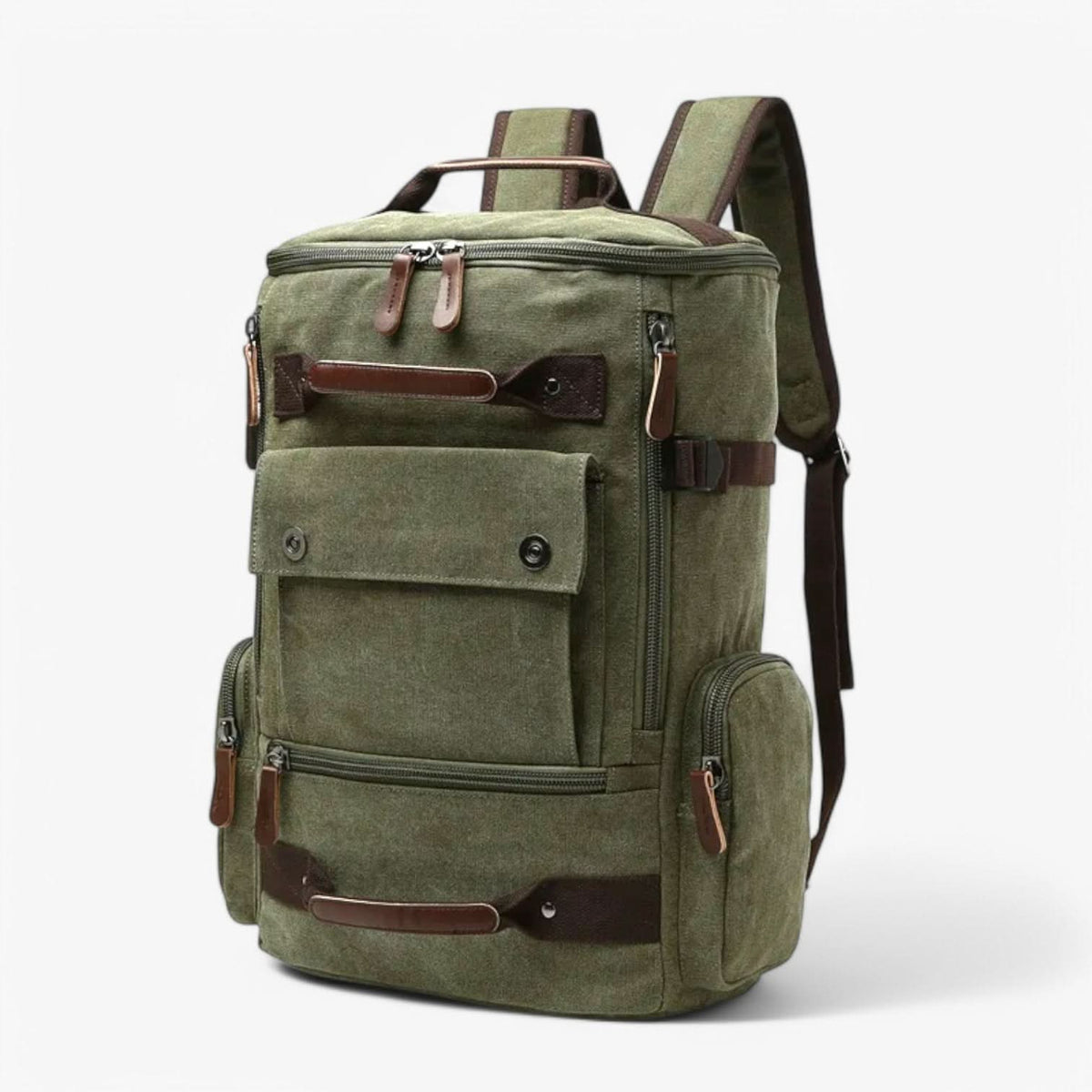 Backpack Durable Canvas 15-Inch Laptop Compartment Adjustable Straps