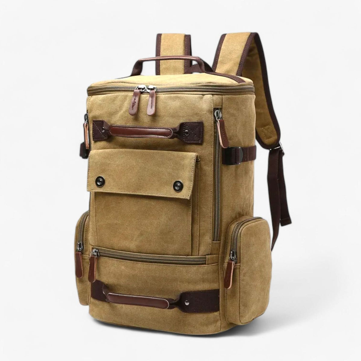 Backpack Durable Canvas 15-Inch Laptop Compartment Adjustable Straps