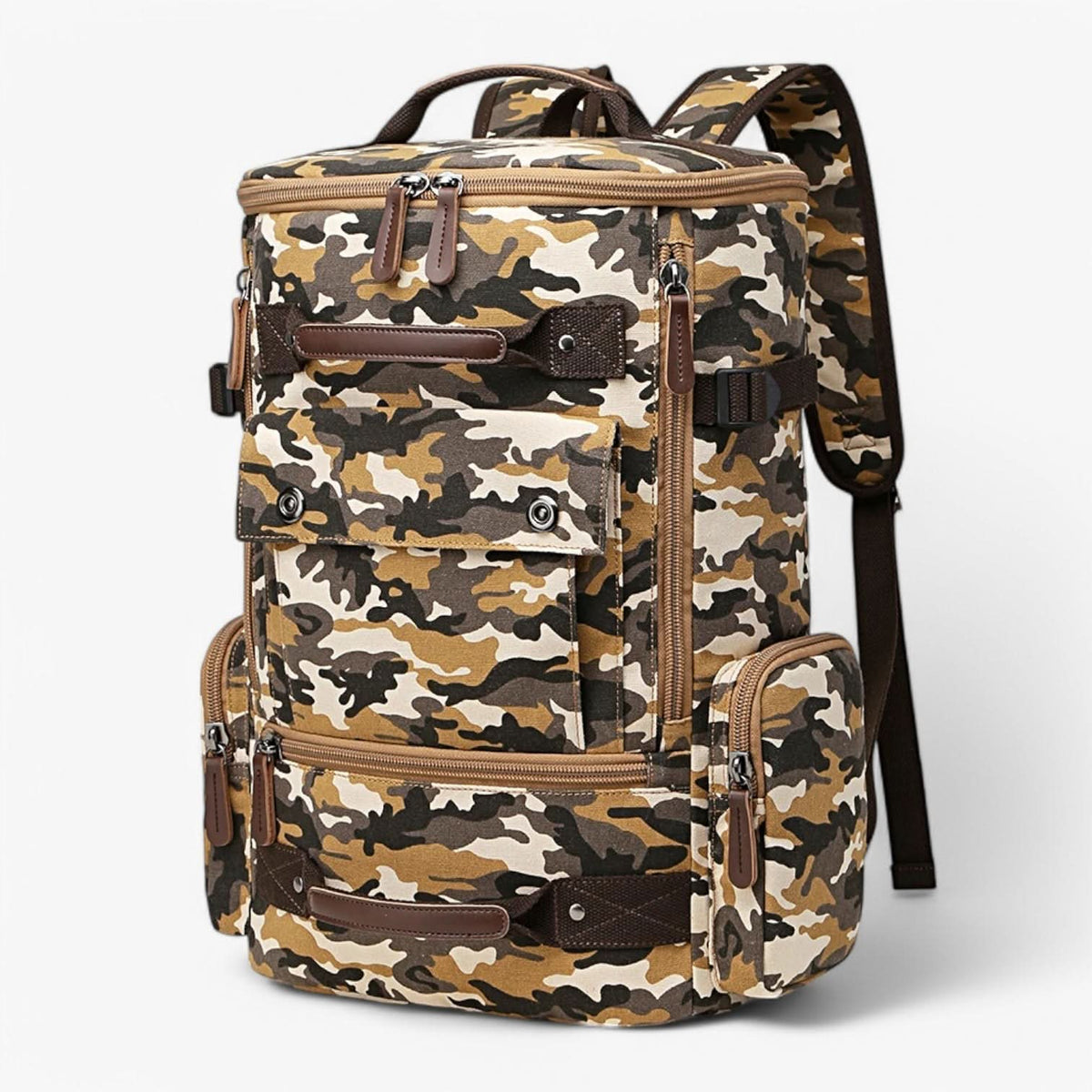 Backpack Durable Canvas 15-Inch Laptop Compartment Adjustable Straps