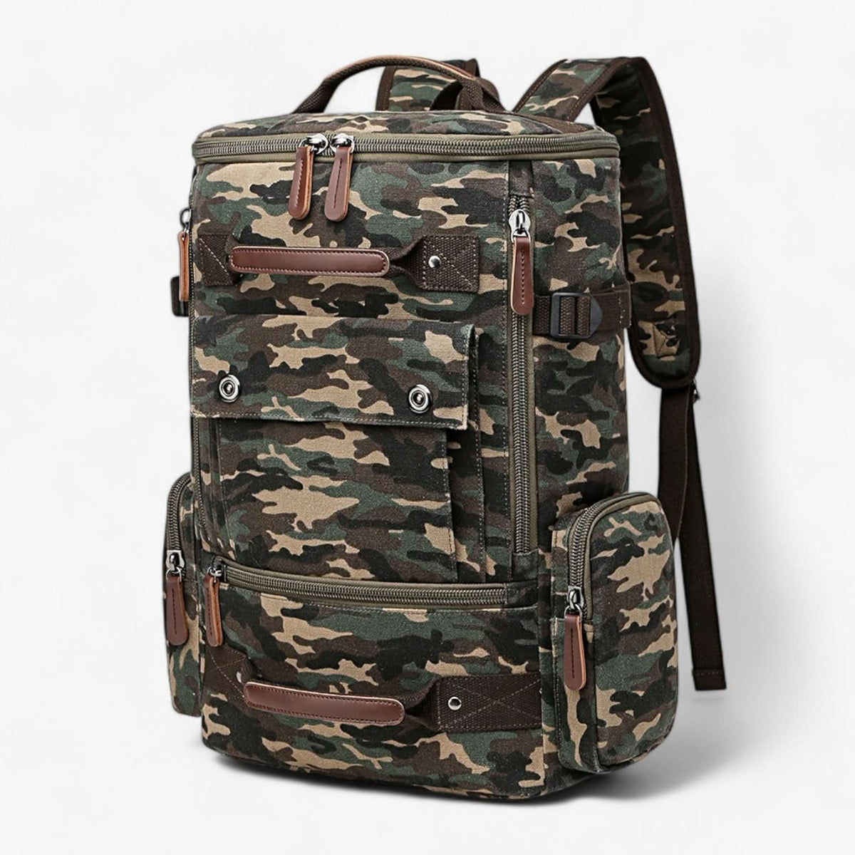 Backpack Durable Canvas 15-Inch Laptop Compartment Adjustable Straps
