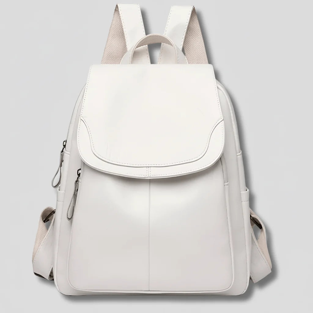 Backpack Embossed PU Leather Hidden Anti-Theft Zipper