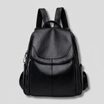 Backpack Embossed PU Leather Hidden Anti-Theft Zipper