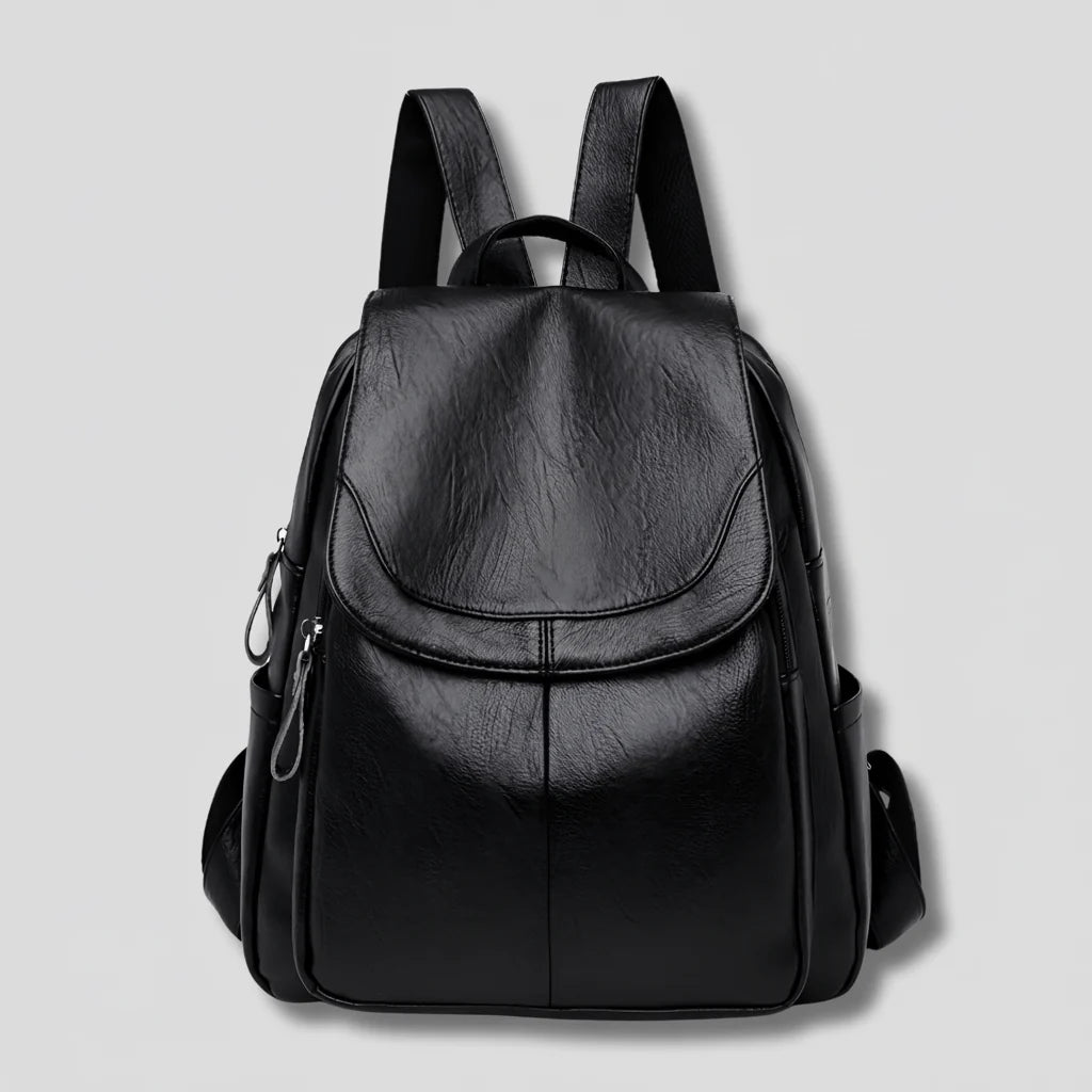 Backpack Embossed PU Leather Hidden Anti-Theft Zipper
