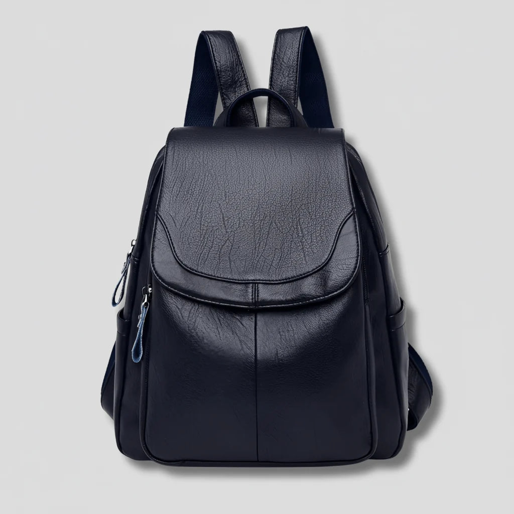 Backpack Embossed PU Leather Hidden Anti-Theft Zipper