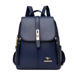 Backpack Faux Leather Multiple Compartments Ergonomic Straps