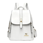Backpack Faux Leather Multiple Compartments Ergonomic Straps