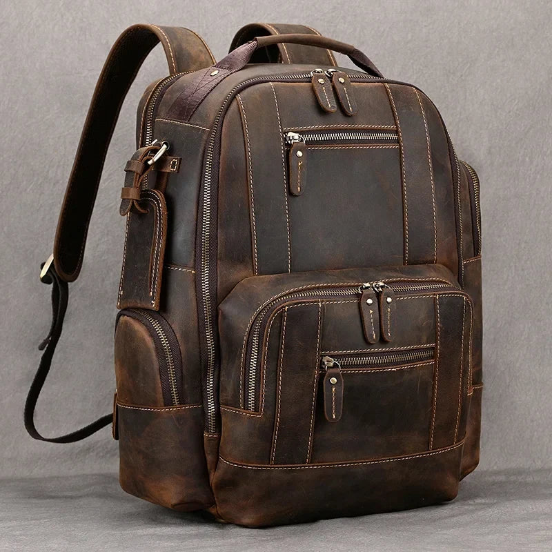 Backpack Full-Grain Leather Fits 15.6-Inch Laptops