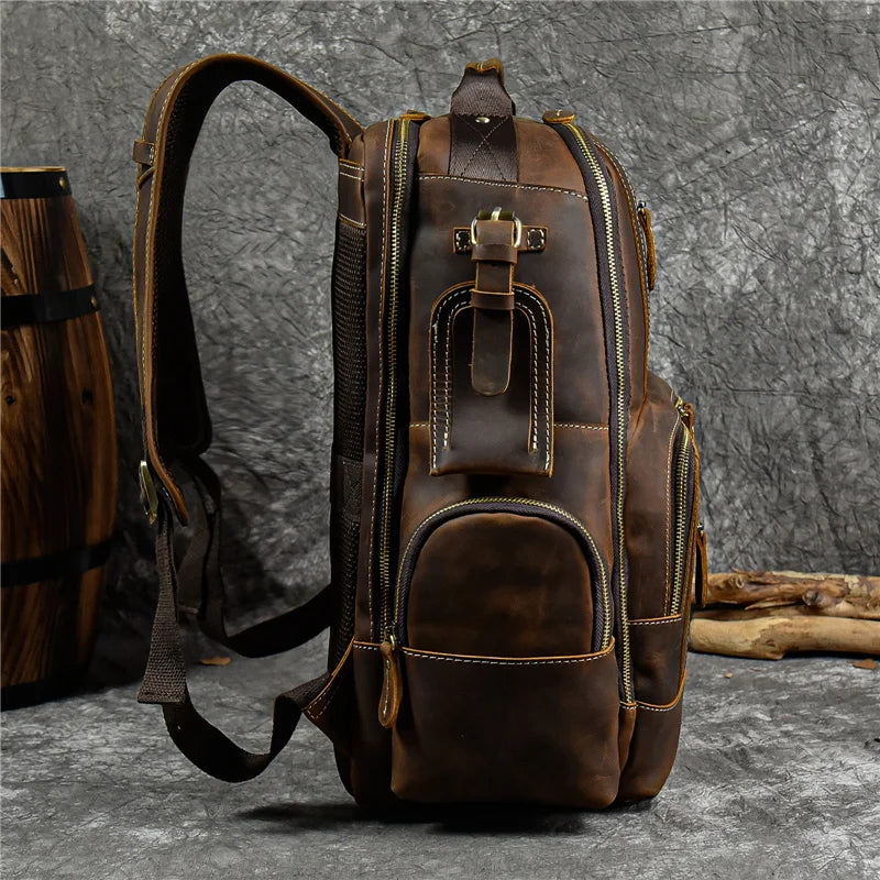 Backpack Full-Grain Leather Fits 15.6-Inch Laptops