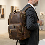 Backpack Full-Grain Leather Fits 15.6-Inch Laptops