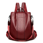 Backpack Vintage PU Leather Anti-Theft Convertible Strap