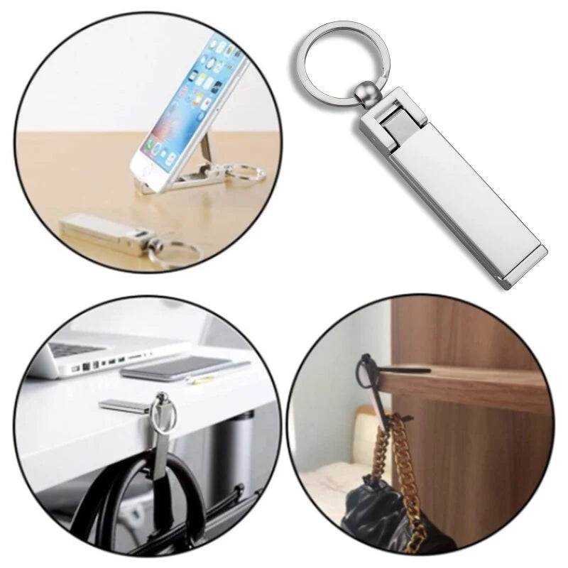 Bag Hook Foldable Stainless Steel Phone Holder