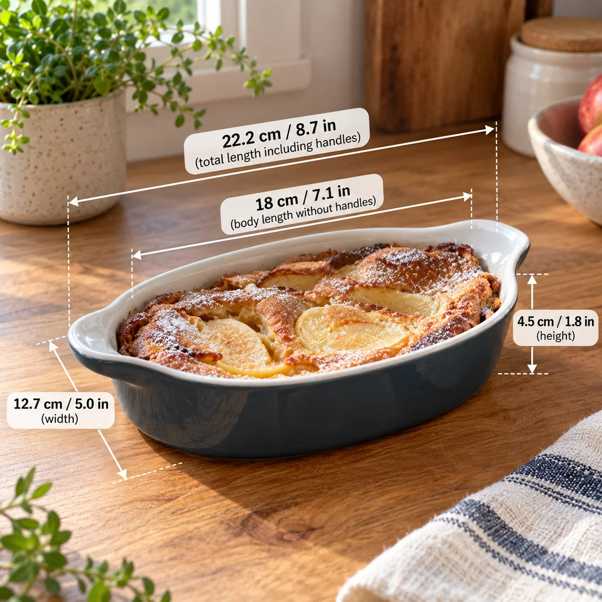 Bakeware Set Porcelain Ceramic Glossy Glazed Finish