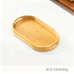 Bamboo Serving Tray Crescent Handle Lightweight