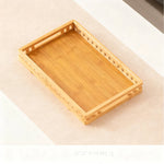 Bamboo Serving Tray Crescent Handle Lightweight