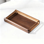 Bamboo Serving Tray Crescent Handle Lightweight