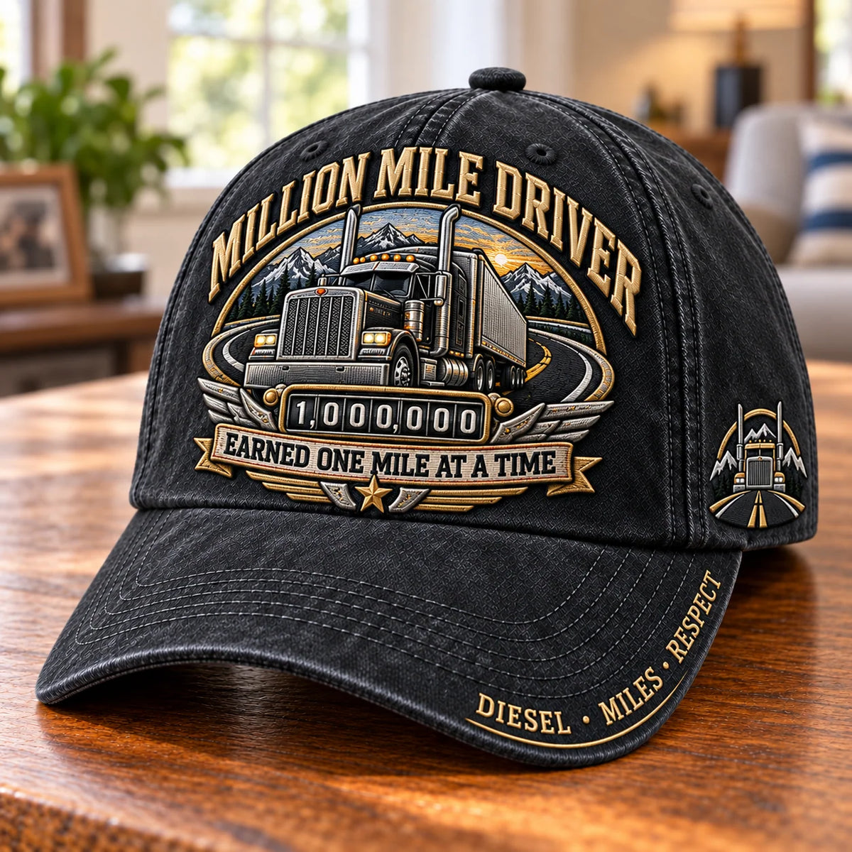 Baseball Cap Washed Cotton Twill Adjustable Fit Truck Graphic