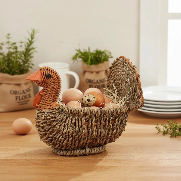 Basket Turkey-Shaped Handwoven Storage