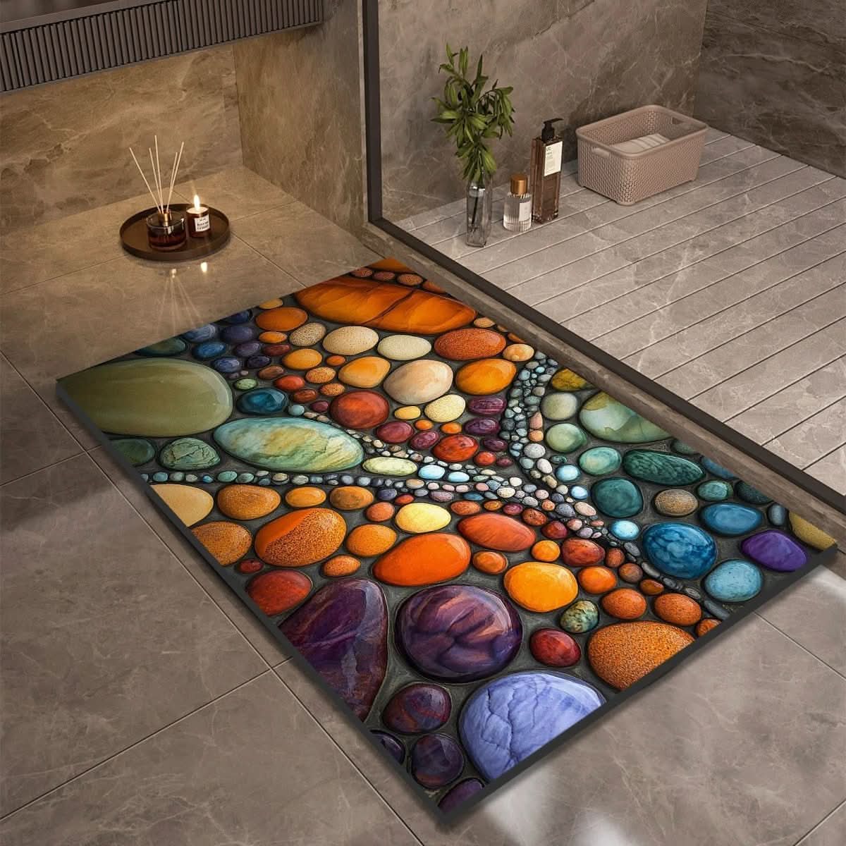 Bath Mat Diatomaceous Earth Quick-Drying Non-Slip Backing