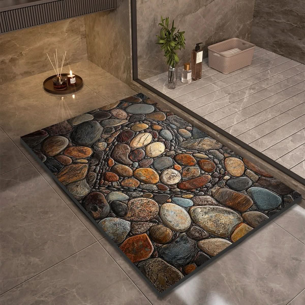 Bath Mat Diatomaceous Earth Quick-Drying Non-Slip Backing