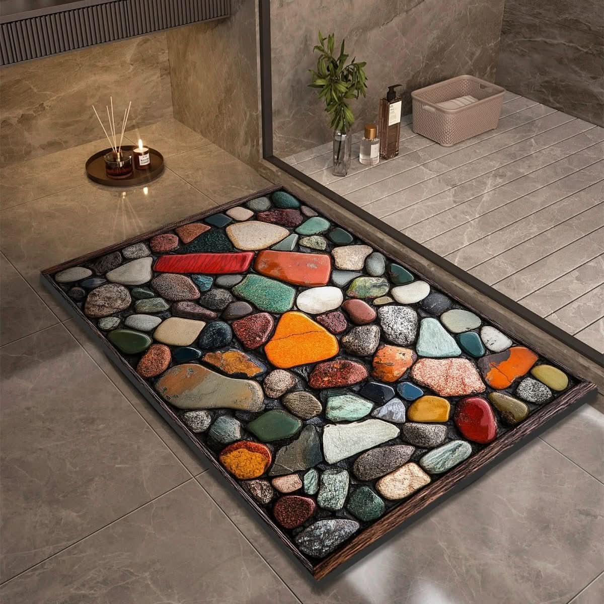 Bath Mat Diatomaceous Earth Quick-Drying Non-Slip Backing