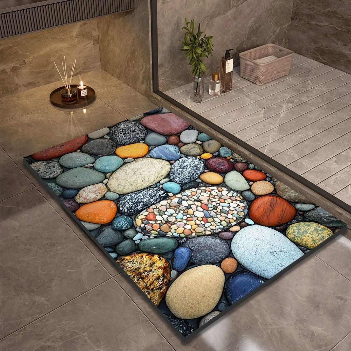 Bath Mat Diatomaceous Earth Quick-Drying Non-Slip Backing