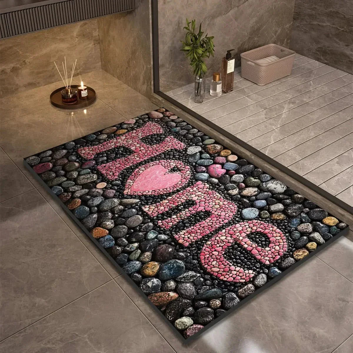 Bath Mat Diatomite Quick-Drying Non-Slip Rubber Base