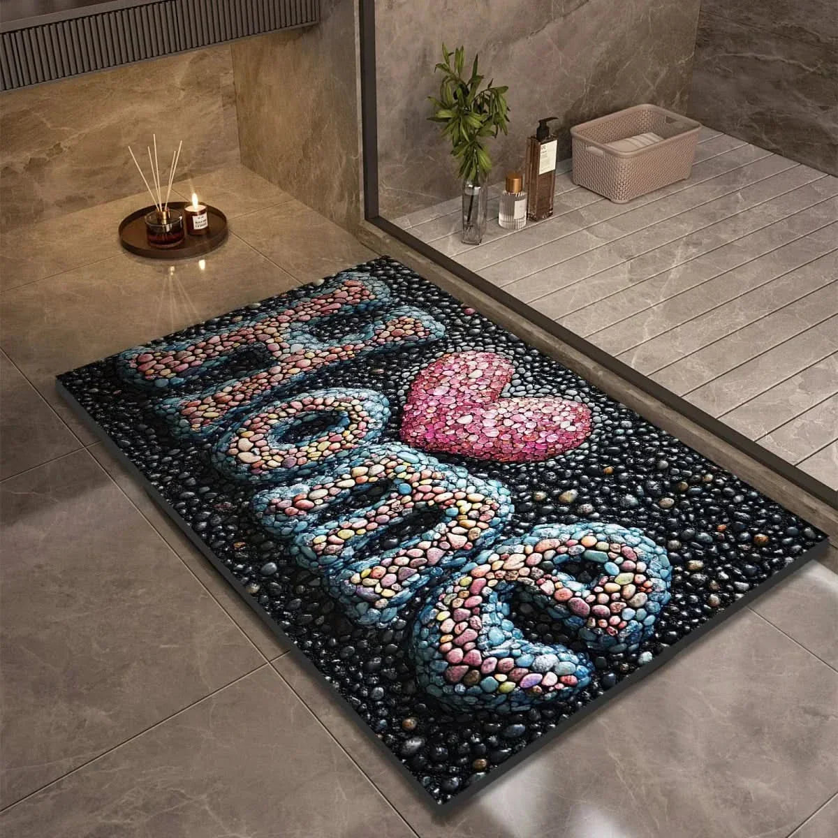 Bath Mat Diatomite Quick-Drying Non-Slip Rubber Base