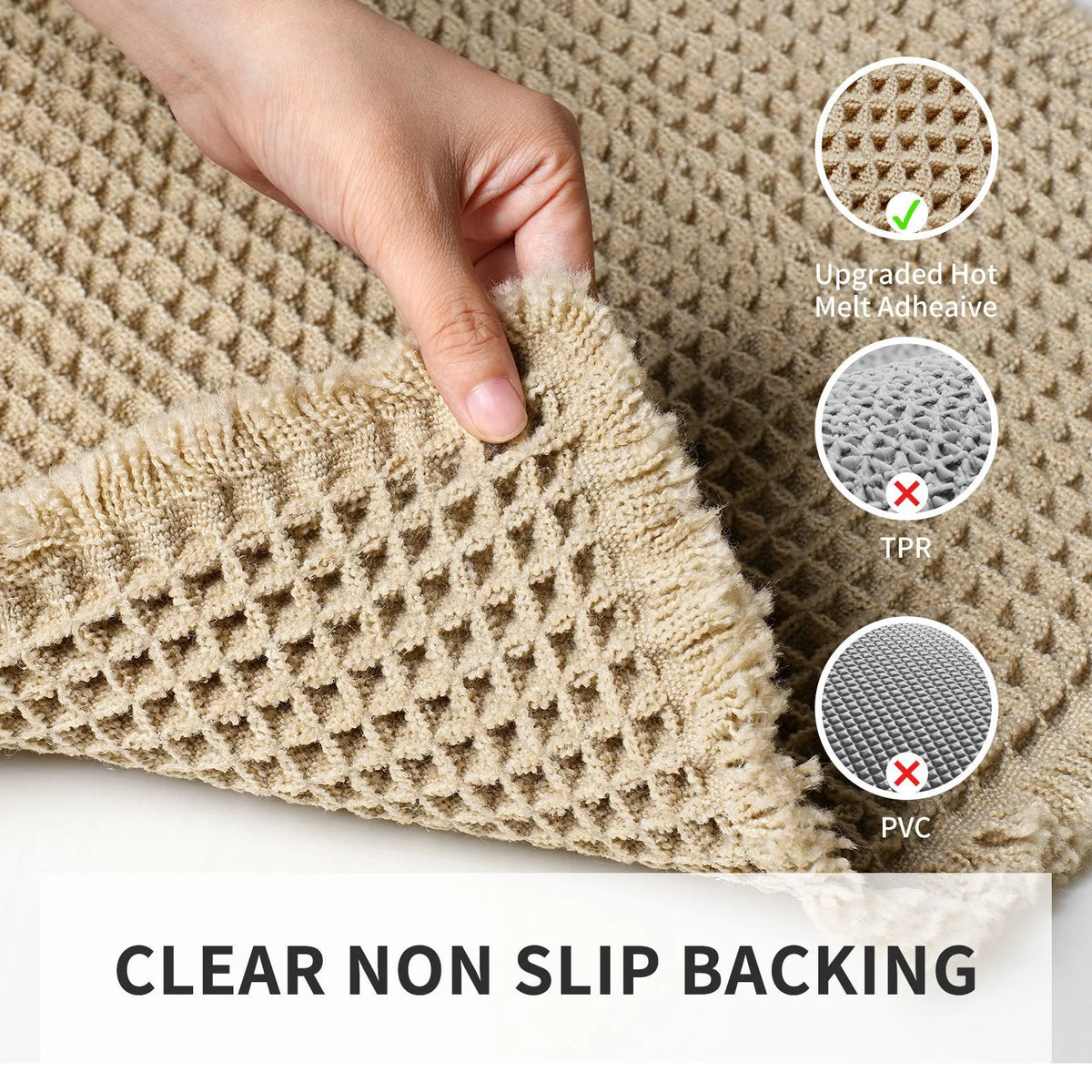 Bath Mat Highly Absorbent Plush Woven Machine Washable