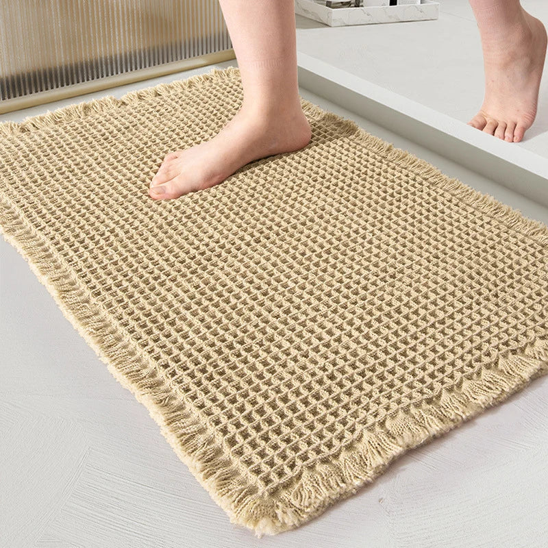 Bath Mat Highly Absorbent Plush Woven Machine Washable