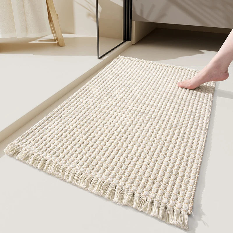 Bath Mat Highly Absorbent Plush Woven Machine Washable