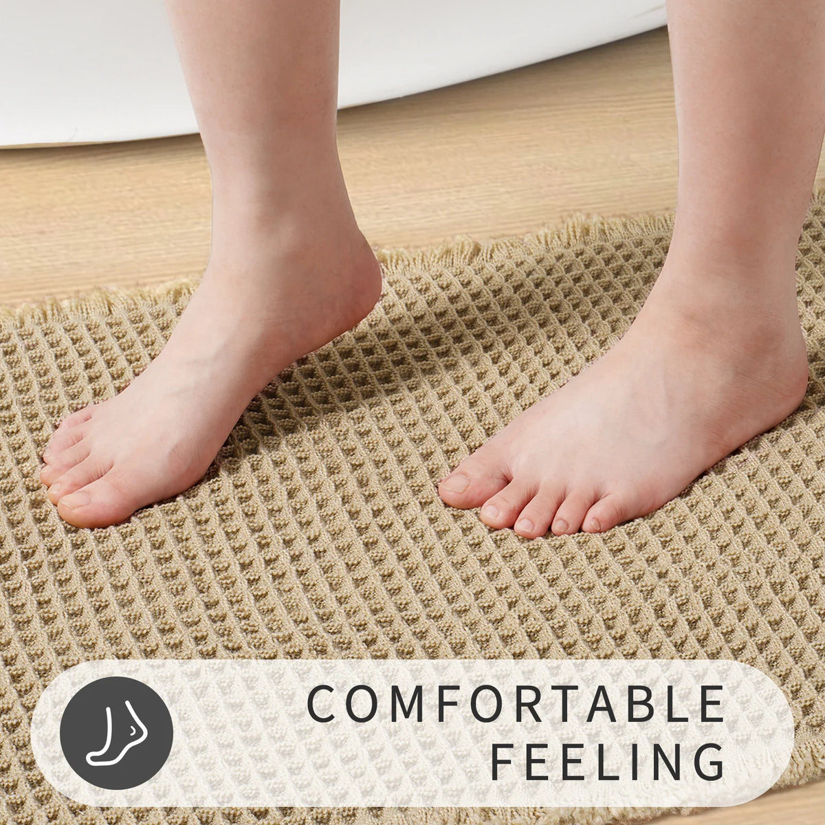 Bath Mat Highly Absorbent Plush Woven Machine Washable