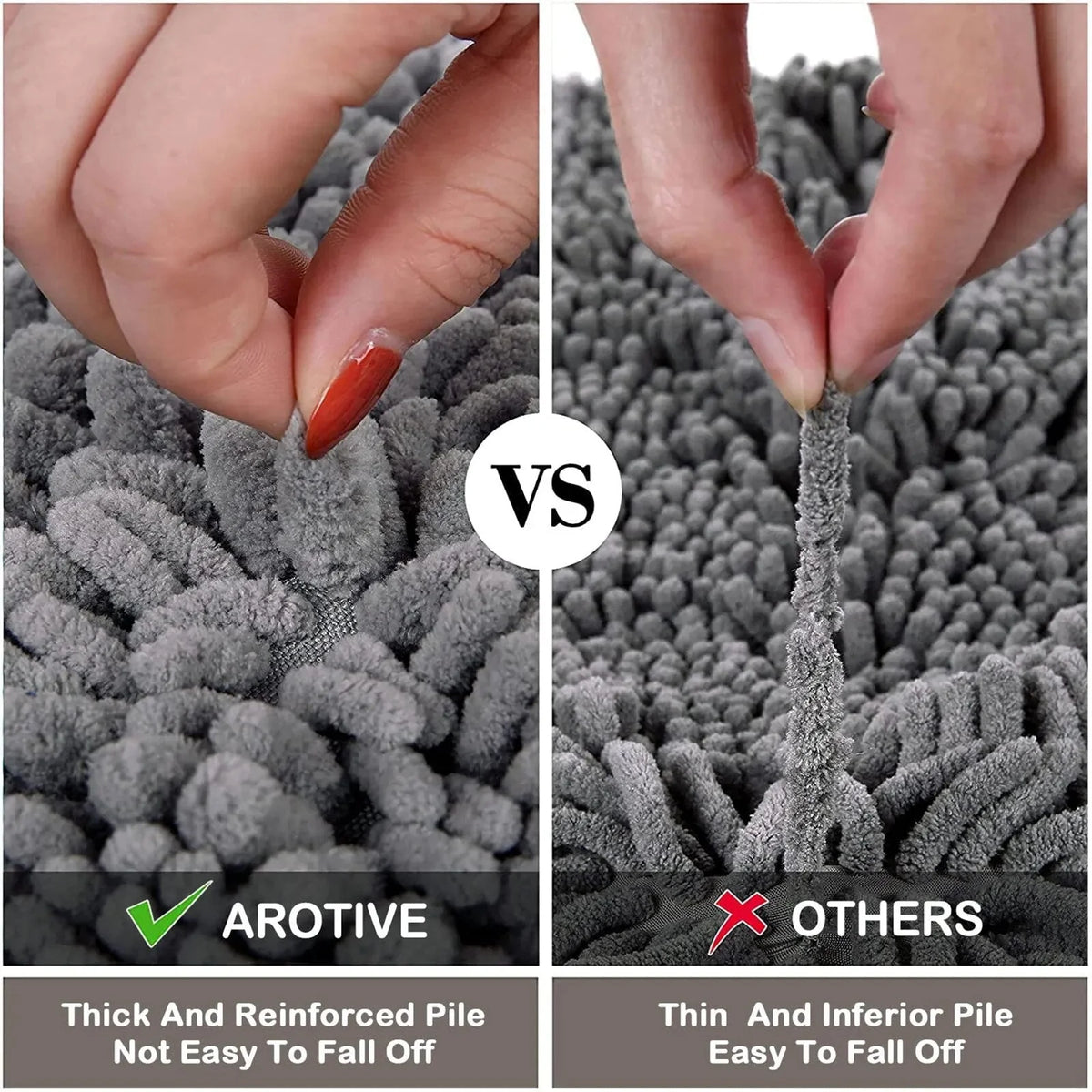 Bath Mat Non-Slip Quick-Drying Plush Absorbent