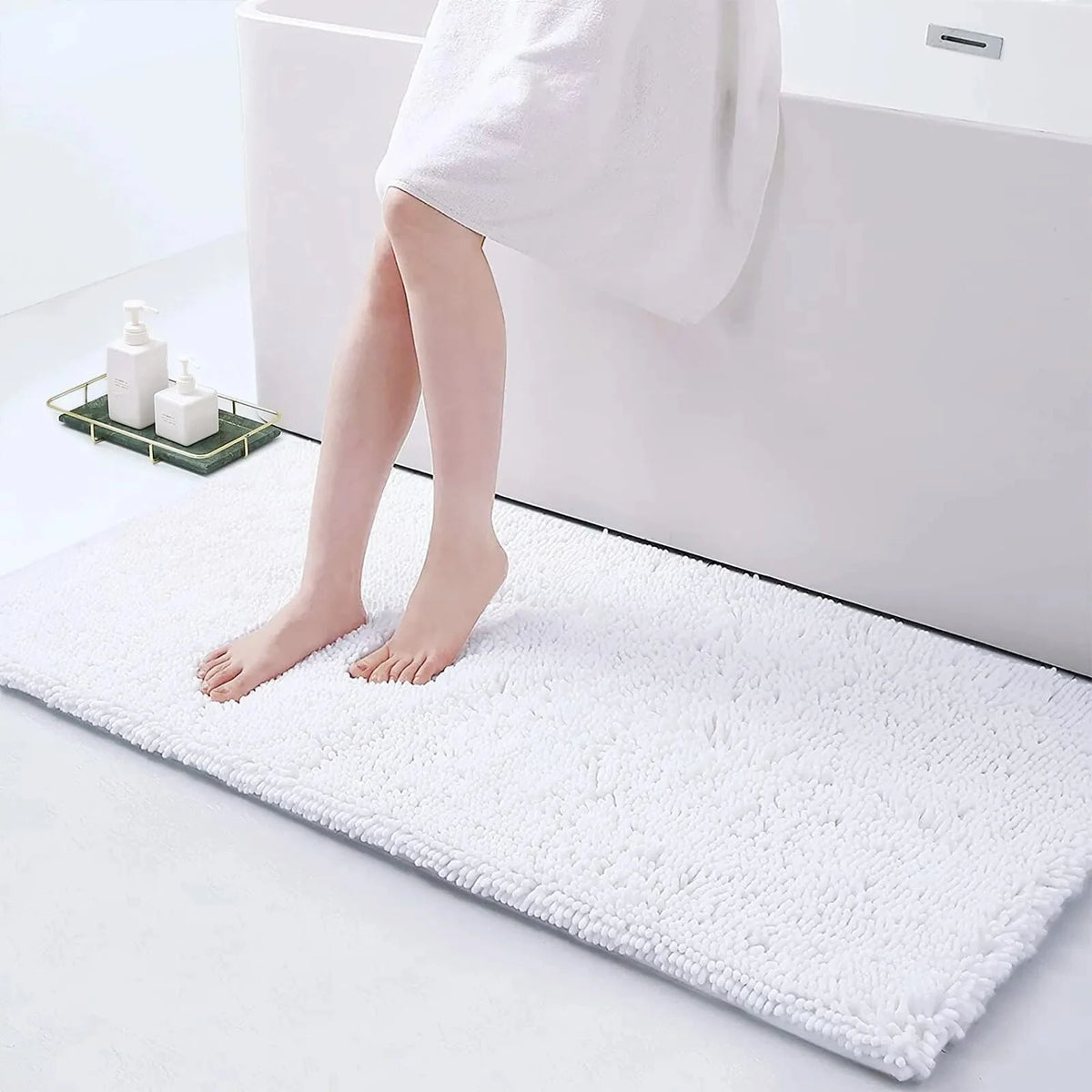 Bath Mat Non-Slip Quick-Drying Plush Absorbent