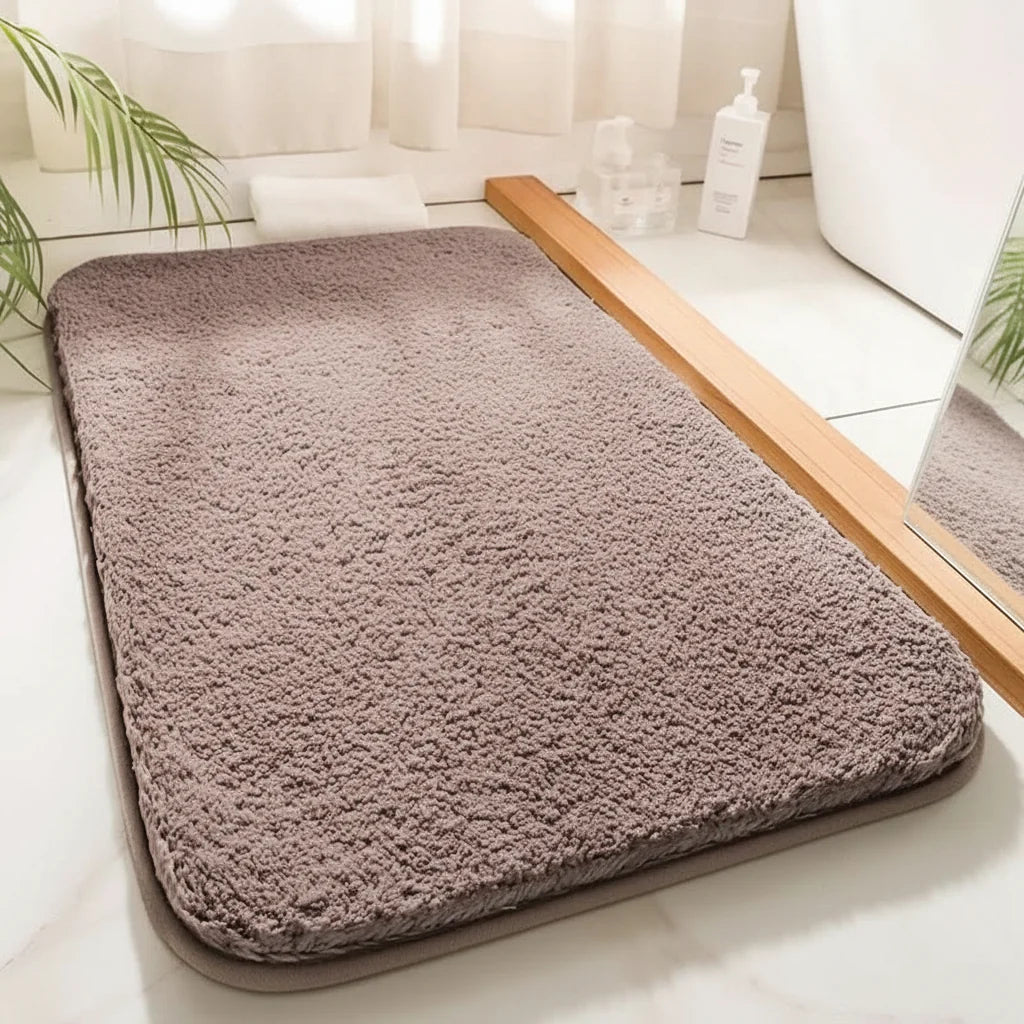 Bath Mat Plush Microfiber Absorbent Quick-Drying Non-Slip Backing