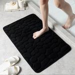 Bath Mat Plush Pebble Texture Non-Slip Machine Washable