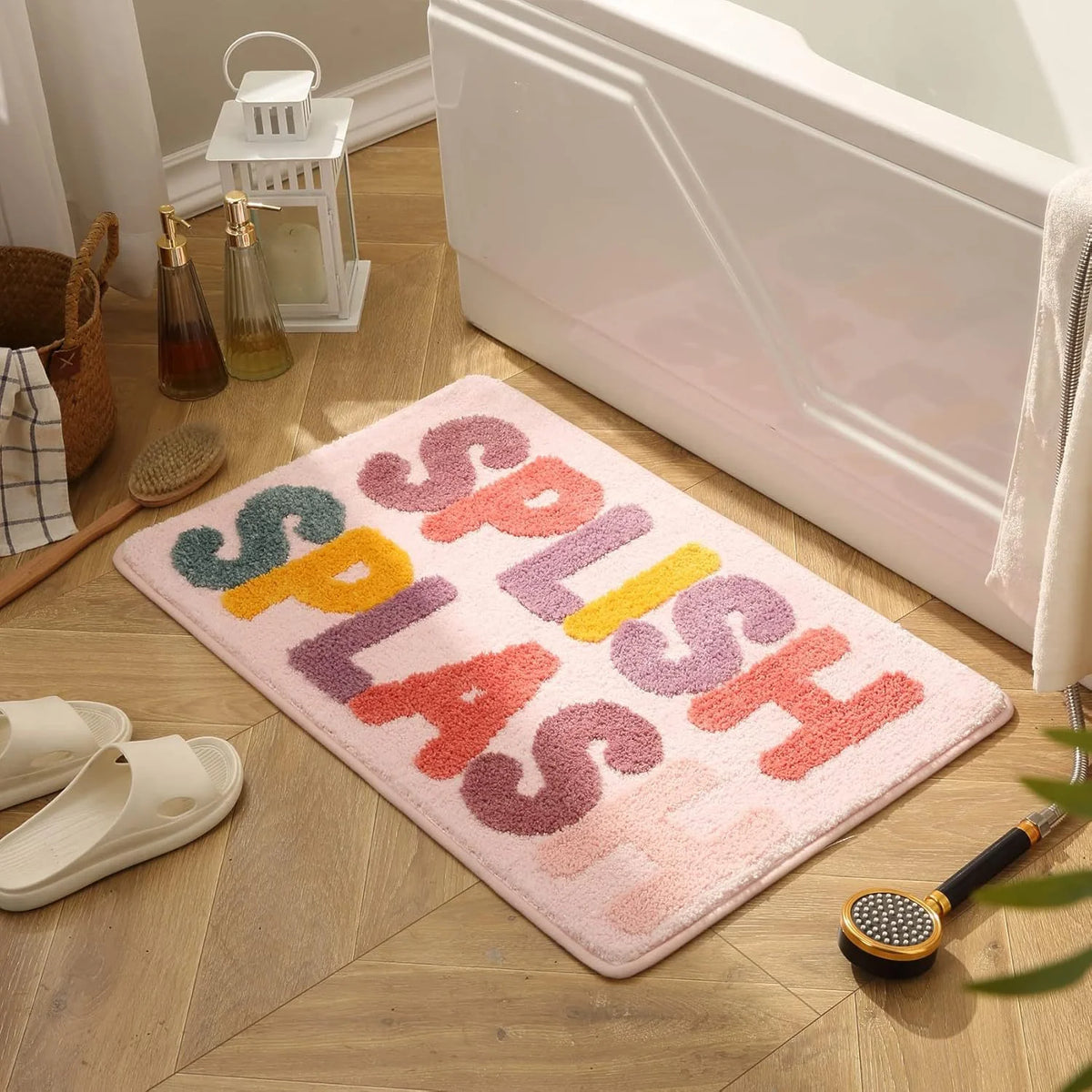 Bath Mat Plush Pumpkin Design Non-Slip Machine-Washable