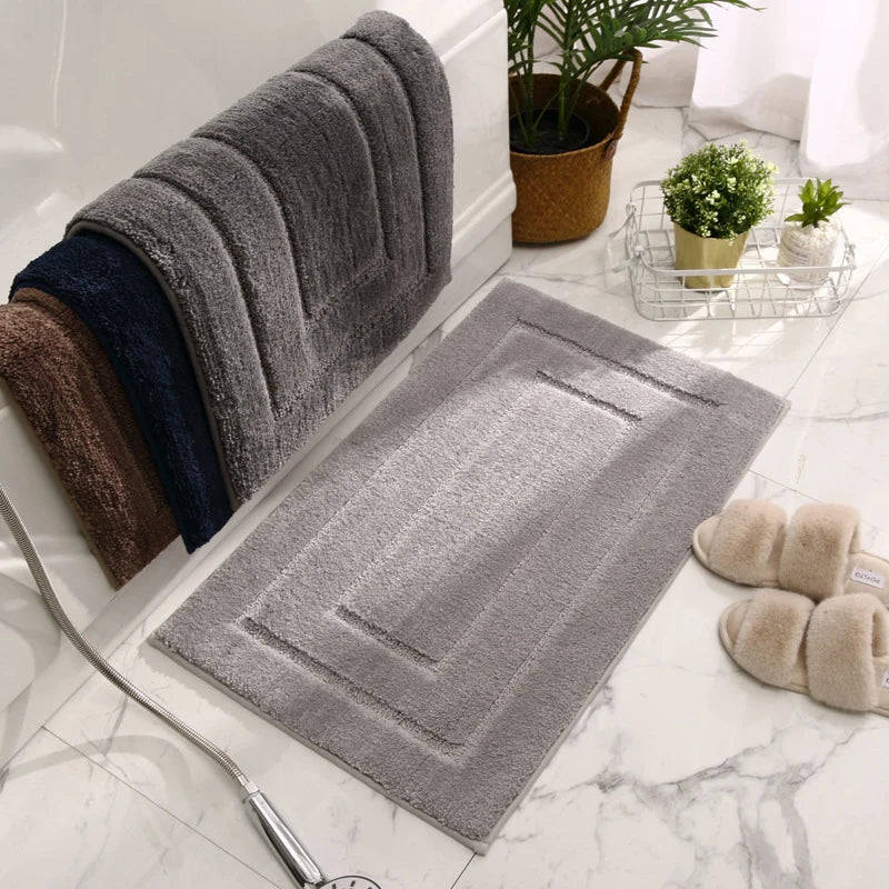 Bath Mat Soft Microfiber Absorbent Non-Slip Machine Washable