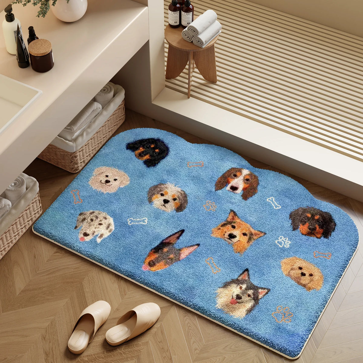 Bath Mat Soft Plush Non-Slip Machine Washable
