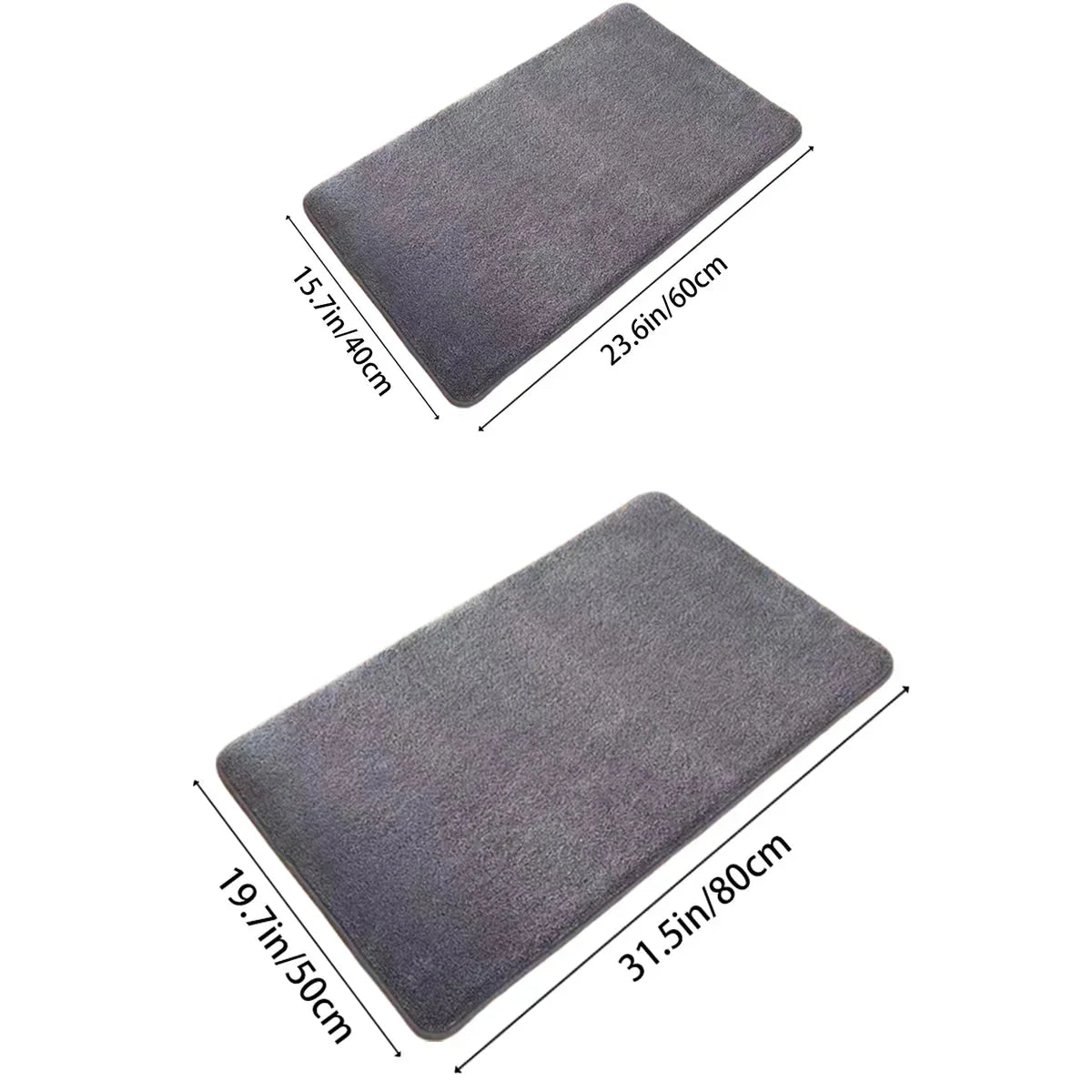 Bath Mat Super Absorbent Coral Velvet Non-Slip Backing