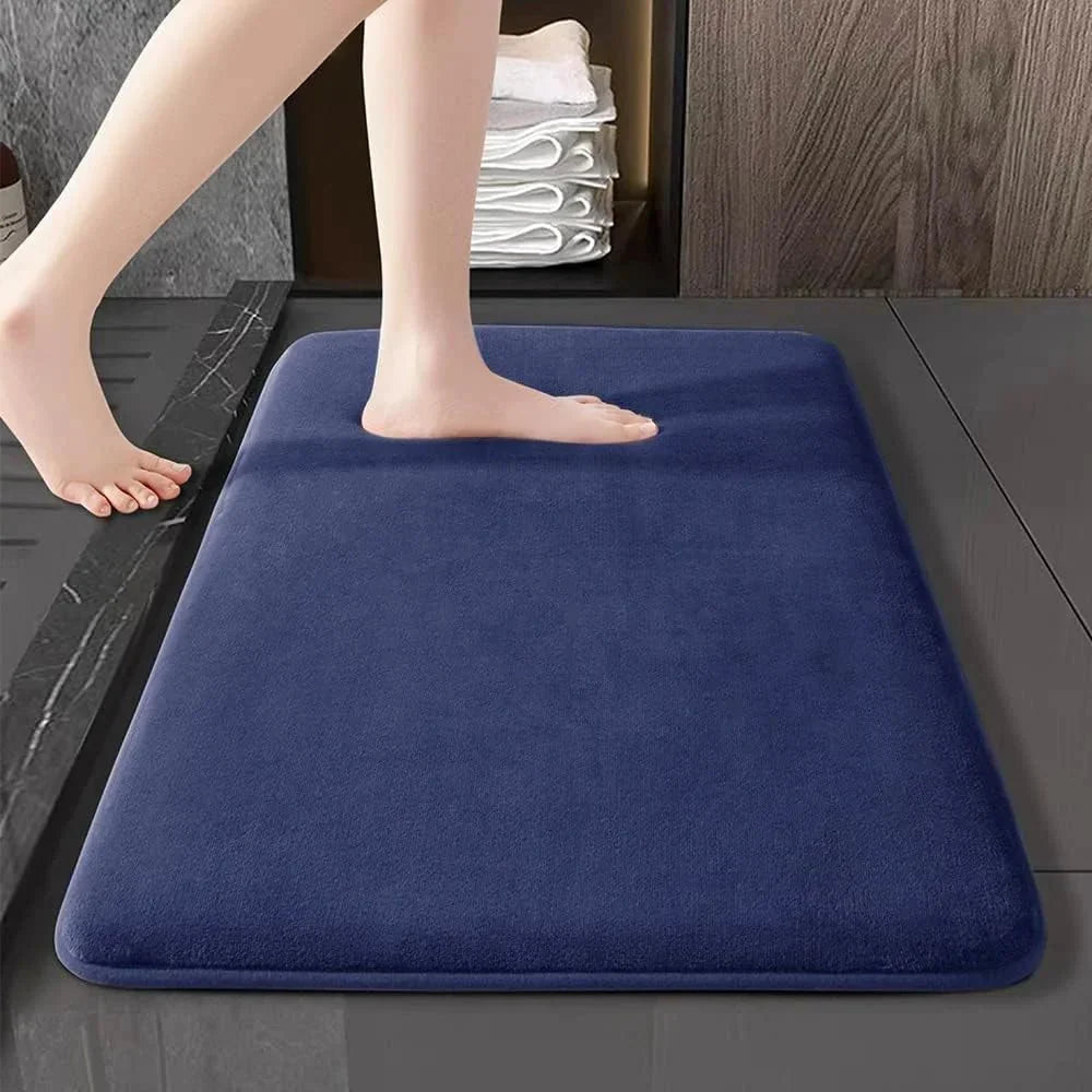 Bath Mat Super Absorbent Coral Velvet Non-Slip Backing
