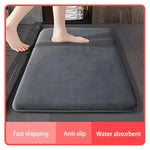 Bath Mat Super Absorbent Coral Velvet Non-Slip Backing