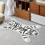 Bath Mat Tiger-Shaped Plush Non-Slip Backing