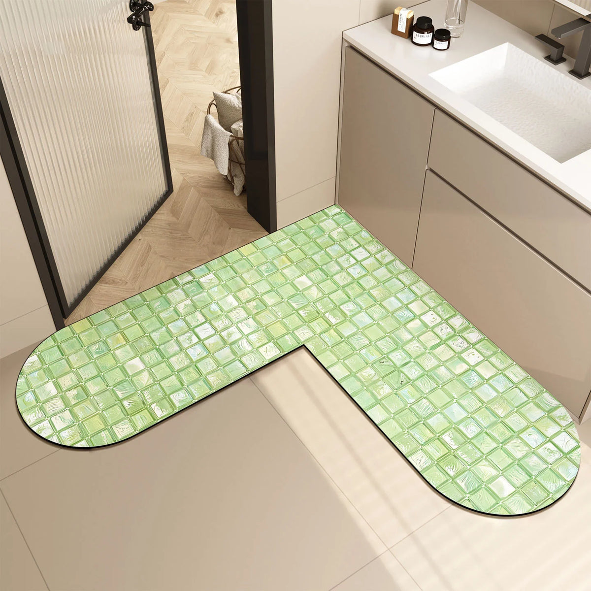 Bath Mat U-Shaped Memory Foam Non-Slip Backing