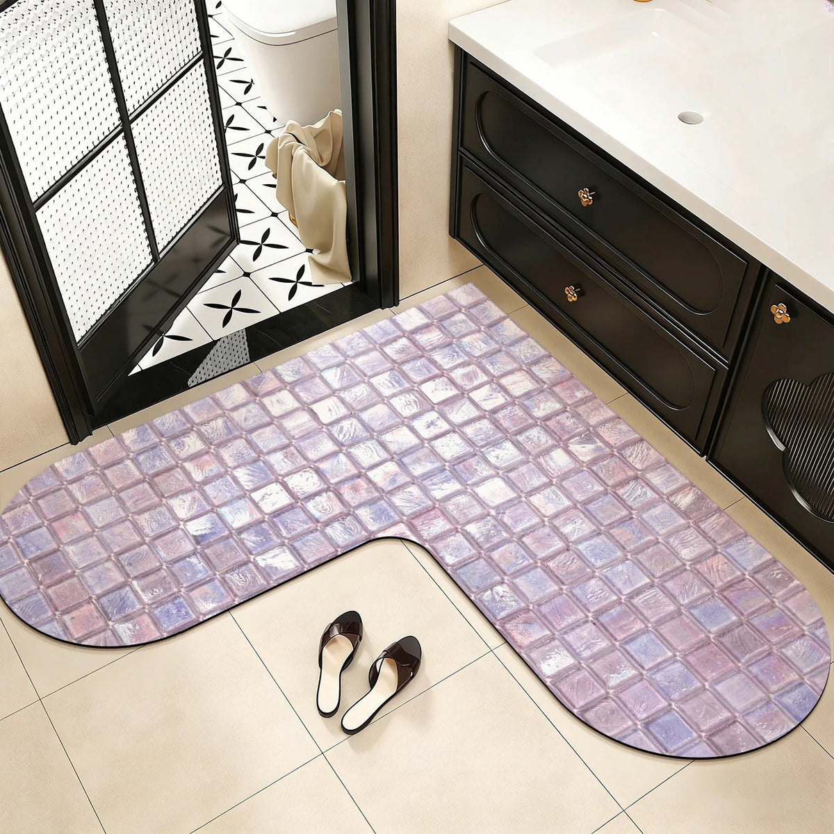 Bath Mat U-Shaped Memory Foam Non-Slip Backing