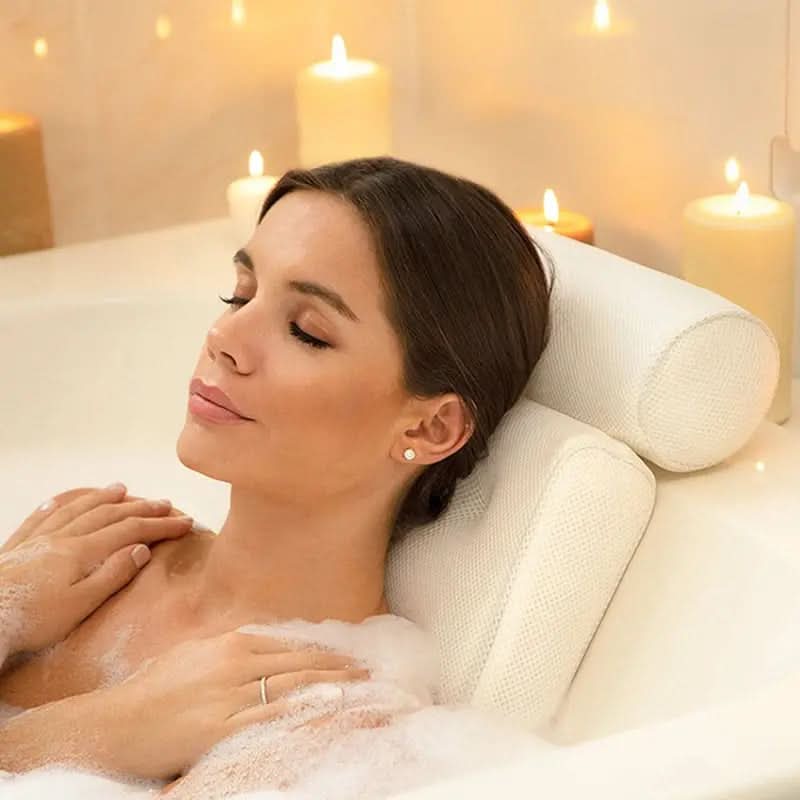 Bath Pillow Ergonomic 4D Air Mesh Non-Slip Support