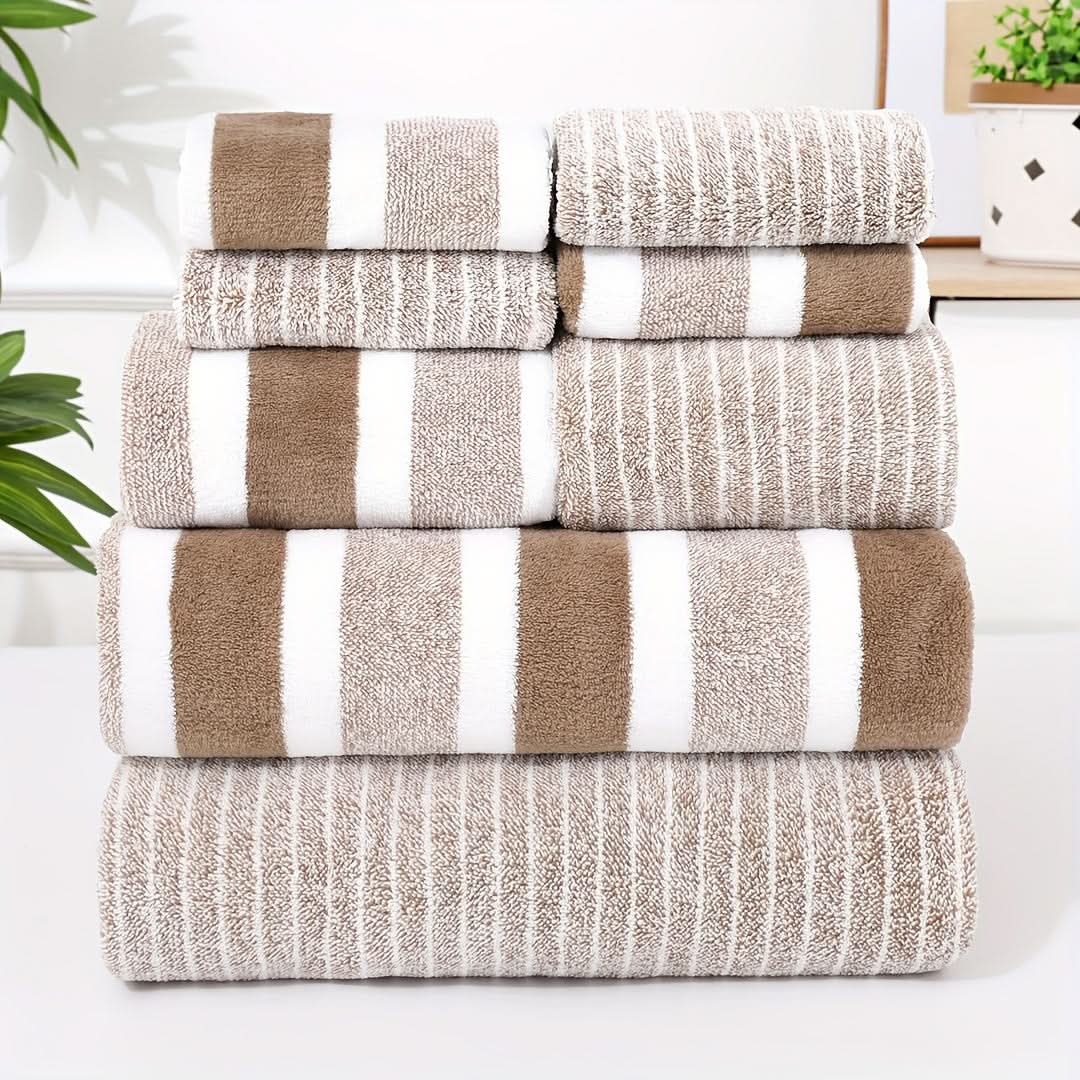 Bath Towel Set Microfiber Absorbent Quick-Drying 8-Piece Set