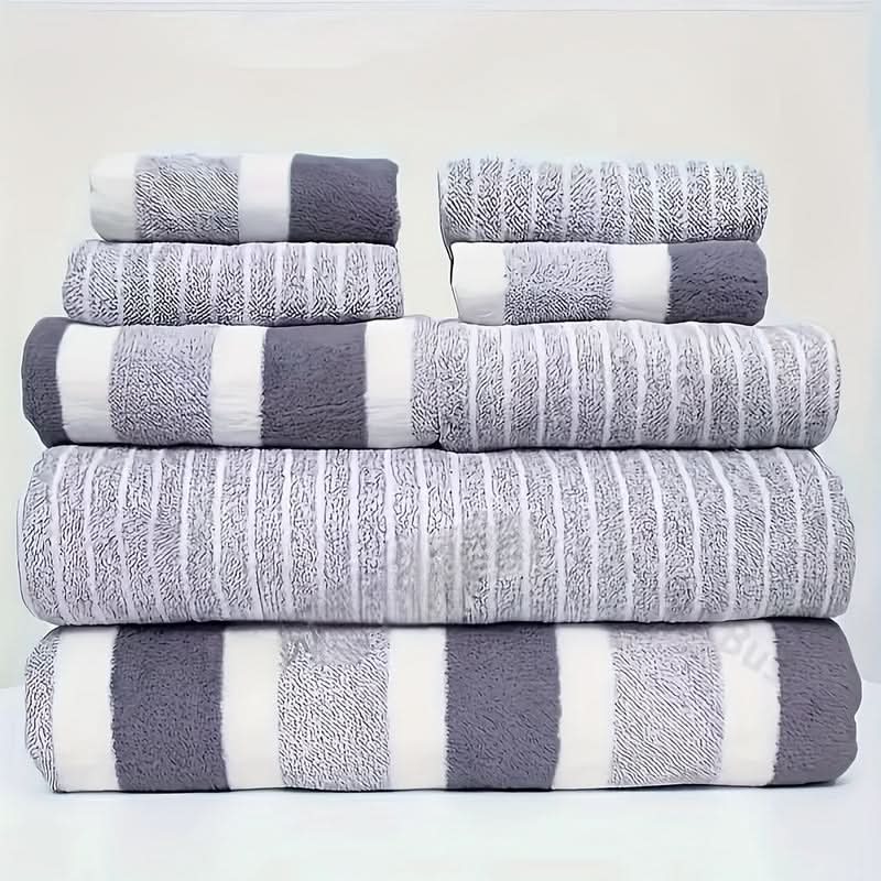 Bath Towel Set Microfiber Absorbent Quick-Drying 8-Piece Set