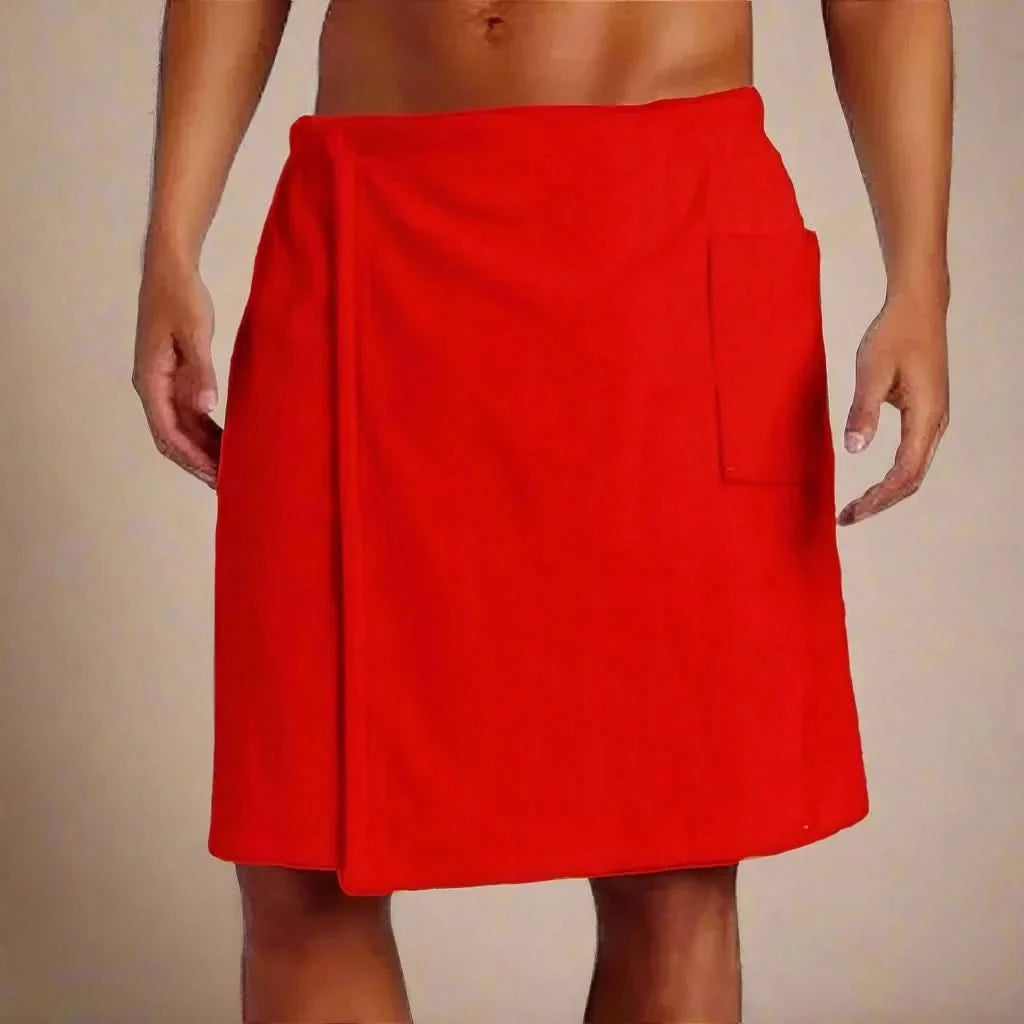 Bath Towel Wrap Coral Fleece Quick-Drying Elastic Waistband Pockets