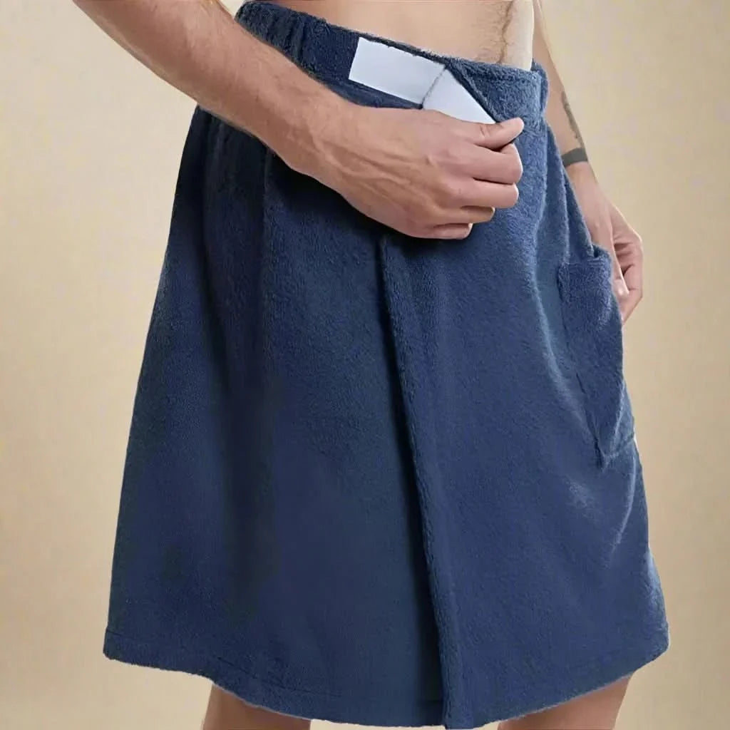 Bath Towel Wrap Coral Fleece Quick-Drying Elastic Waistband Pockets