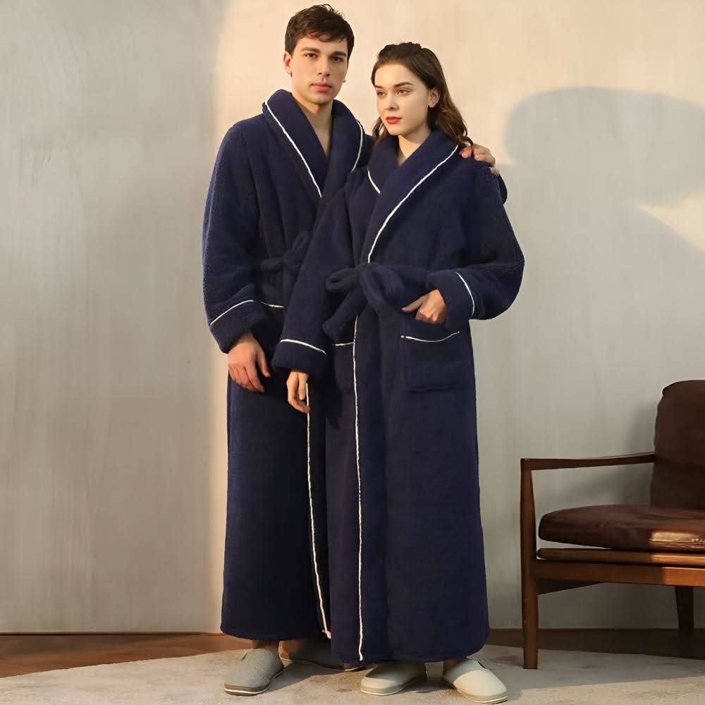 Bathrobe Sherpa Fleece Shawl Collar & Pockets